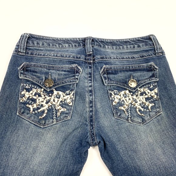 Wrangler Rock 47 Low Rise Flared Studded Jeans - Women's Size 1 - Picture 4 of 14